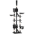 Load image into Gallery viewer, Cat Tower for Large Cats Adult, Floor to Ceiling Cat Tree Adjustable Height 94"-102" Multi-Level with Scratching Posts, Cozy Hammock, Dangling Ball Toy, Grey
