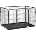 Charger l'image dans la visionneuse de la galerie, 4 Panels Dog Playpen, Heavy Duty Dog Fence, 28" H Portable Pet Playpen with Door Double Locking Latches, No Leaking Tray for Indoor Outdoor Backyard Garden, Grey
