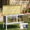 Load image into Gallery viewer, Wooden Rabbit Hutch, Guinea Pig Hutch with Openable Asphalt Roof and Pull-Out Tray, Outdoor Elevated Bunny House for Rabbits, Chinchillas and Small Animals, Indoor Outdoor Use, Grey
