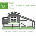 Charger l'image dans la visionneuse de la galerie, 79" Wooden Chicken Coop, Outdoor Hen House, Poultry Habitat with Removable Tray, Nesting Box, Run, Ramp, Grey
