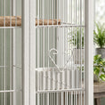 Load image into Gallery viewer, Detachable Bird Cage on Wheels, for Finches, Parakeets, Budgies, Budgie Cage, Parrot Aviary with Accessories, Storage Shelf - White
