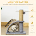 Load image into Gallery viewer, Cat Tree, 17" Small Cat Tower with Jute Scratching Post, Kitten Climbing Activity Centre with Curved Scratching Board, Dangling Ball with Bell, Grey
