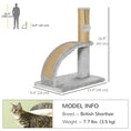 Load image into Gallery viewer, Cat Tree, 17" Small Cat Tower with Jute Scratching Post, Kitten Climbing Activity Centre with Curved Scratching Board, Dangling Ball with Bell, Grey
