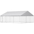 Load image into Gallery viewer, Outdoor Dog Kennel, 20' x 15' x 8', Heavy Duty Large Dog Kennel Outside w/ Waterproof Roof, Galvanized Chain Link Pet Enclosure w/ 2 Secure Locks, for Large Breed, Chicken, Duck
