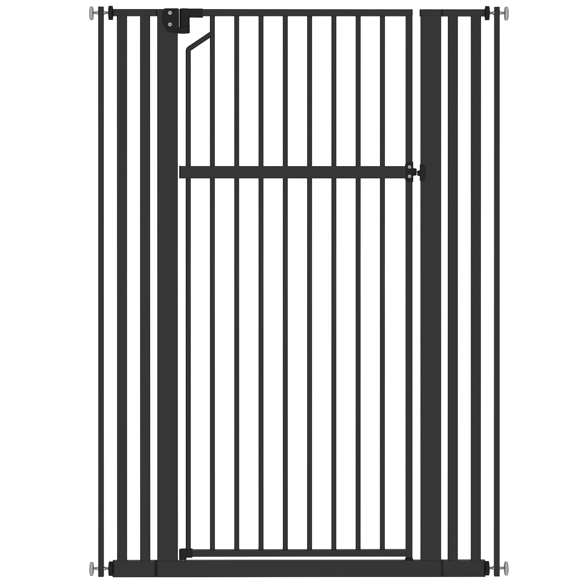 55" Extra Tall Pet Gate for Cats and Dogs, 30-41" Wide Adjustable Pressure Mounted Baby Gate for Doorways, Hallways, Stairs, Includes 2 Extensions, No Drilling, Auto Close