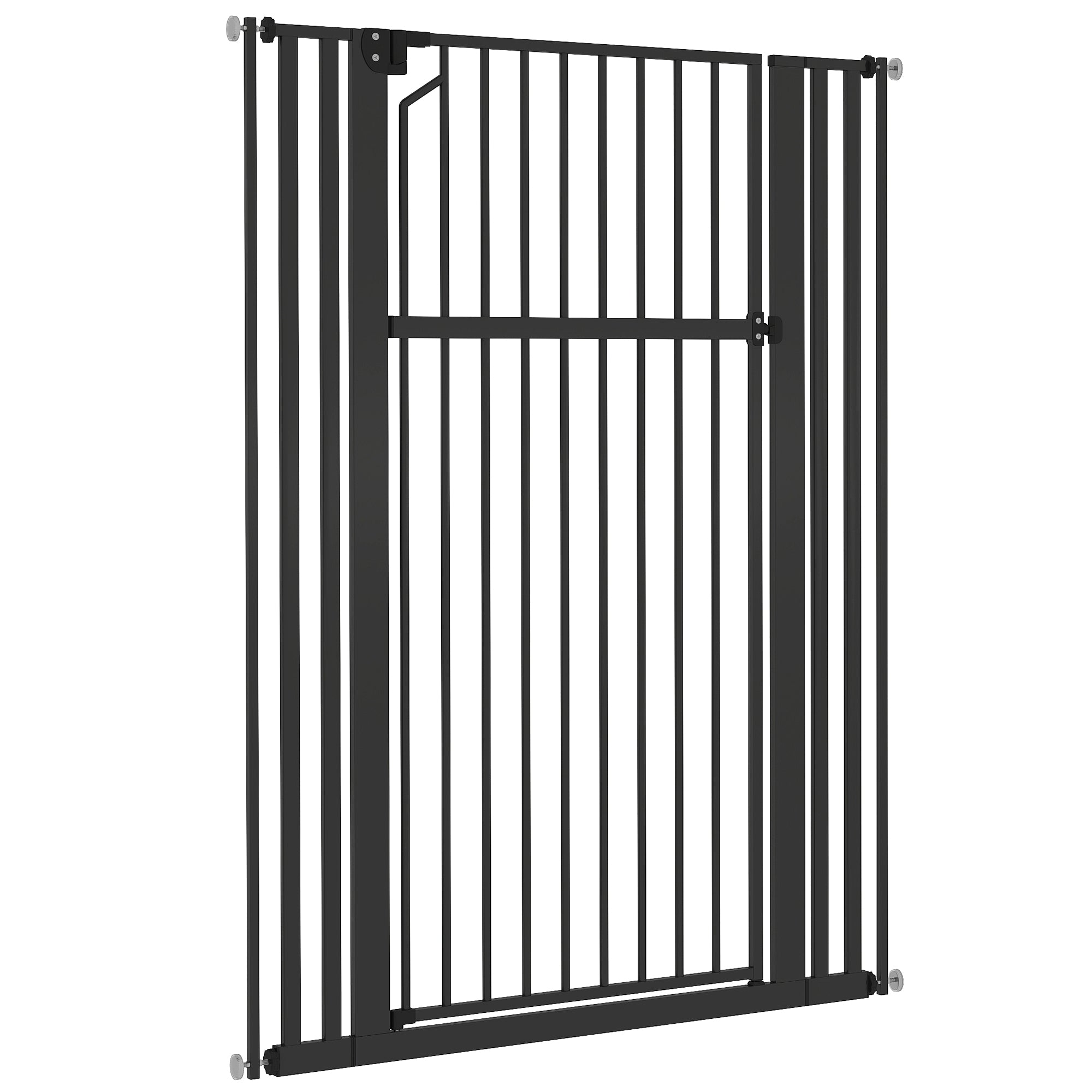 55" Extra Tall Pet Gate for Cats and Dogs, 30-41" Wide Adjustable Pressure Mounted Baby Gate for Doorways, Hallways, Stairs, Includes 2 Extensions, No Drilling, Auto Close