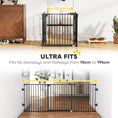 Load image into Gallery viewer, Foldable Dog Gate with Door, 3 Panel Metal Pet Gate for Stairs, Doorways, Hallways and Fireplace, Auto-Close Safety Gate, 202.5 x 76 cm, Black
