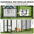 Load image into Gallery viewer, Large Dog Kennel Outdoor with Roof, 3 Doors, Expandable Heavy Duty Dog Kennel Outside Run Enclosure with Secure Lock, Removable Door, for Small Medium Large Pets, Chickens, Ducks, 8' x 4' x 6'
