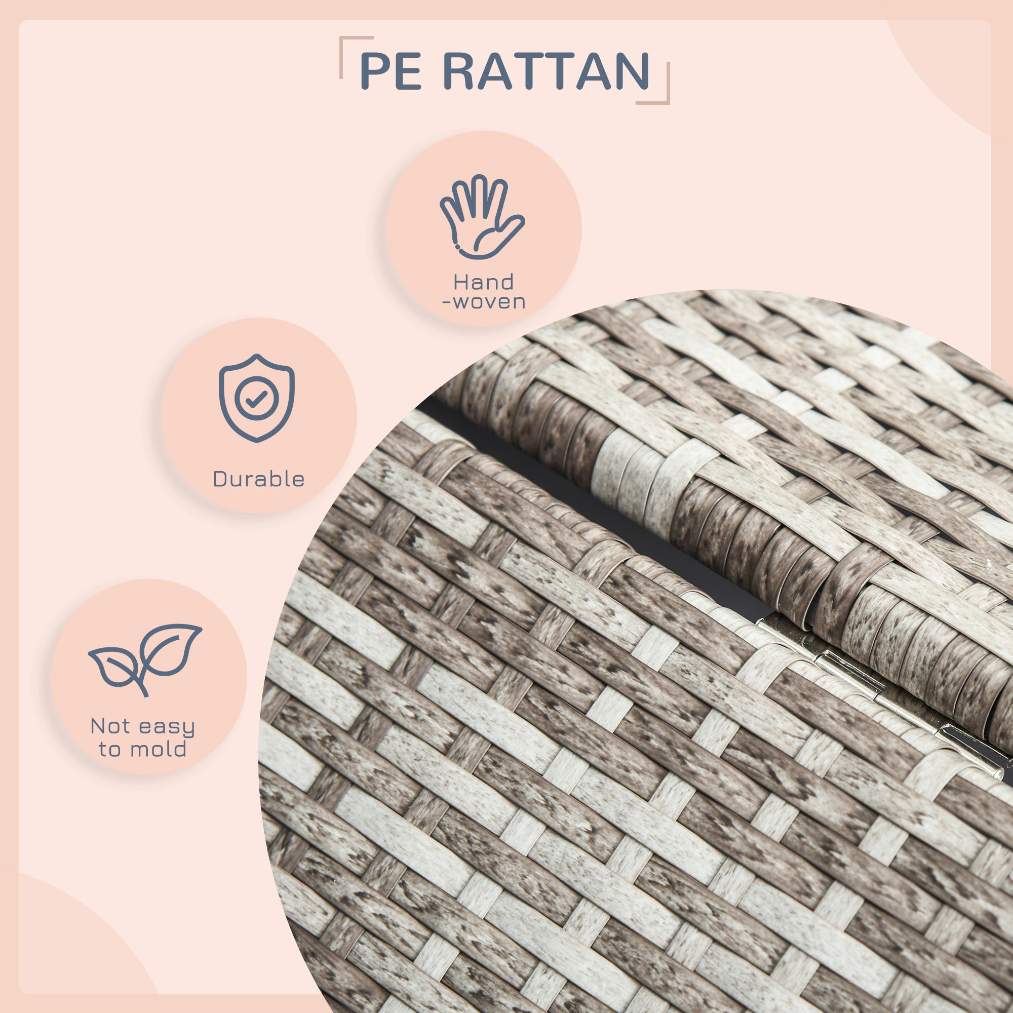 Elevated Rattan Dog House Outdoor with Canopy, Wicker Dog Bed with Water-Resistant Cushion, for Small and Medium Dogs Dark Grey