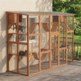 Load image into Gallery viewer, Catio Outdoor Cat Enclosure Window, Outdoor Cat House with Weather Protection Roof for 1-4 Kitties, Wooden Frame, Shelves & Bridges, 118" x 37.5" x 74", Orange
