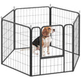 Load image into Gallery viewer, Dog Pen, 6 Panel Puppy Pen, Steel Dog Playpen, for Medium Breeds, 80cm Tall, Black
