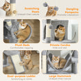 Load image into Gallery viewer, Cat Tree, 76 Inches Large Multi-Level Cat Tower for Indoor Kittens with 8 Scratching Posts, 3 Plush Beds, 2 Hammocks, 2 Large Condos, Ramp, Pompoms, Light Grey
