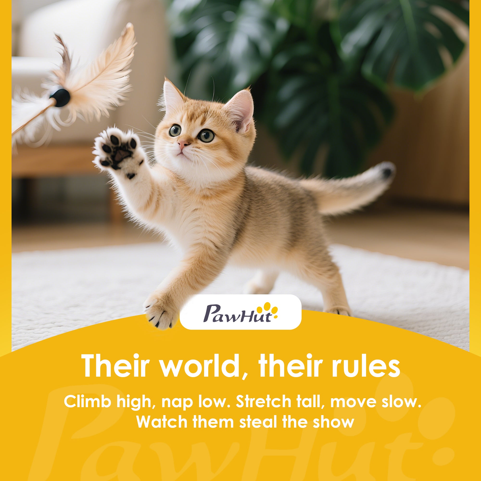 Cat Tree, 76 Inches Large Multi-Level Cat Tower for Indoor Kittens with 8 Scratching Posts, 3 Plush Beds, 2 Hammocks, 2 Large Condos, Ramp, Pompoms, Light Grey