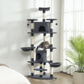 Load image into Gallery viewer, 79" Cat Tree Tower, Large Cat Condo Furniture, Multi-Level Cat Tower with Scratching Posts, Cozy Hammock, Dangling Balls - Dark Grey

