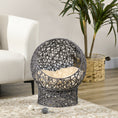 Load image into Gallery viewer, Cat Bed, Elevated Rope Weave Cat Egg Chair with Cushion, Handwoven Kitty House with Stand for Indoor Kittens, Violet

