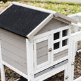 Load image into Gallery viewer, 2 in 1 Rabbit Hutch Outdoor Guinea Pig Hutch Bunny Run Double Main House with Run, No-Leak Tray 259 x 64 x 92cm, Grey
