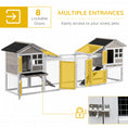 Load image into Gallery viewer, 2 in 1 Rabbit Hutch Outdoor Guinea Pig Hutch Bunny Run Double Main House with Run, No-Leak Tray 259 x 64 x 92cm, Grey
