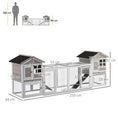 Load image into Gallery viewer, 2 in 1 Rabbit Hutch Outdoor Guinea Pig Hutch Bunny Run Double Main House with Run, No-Leak Tray 259 x 64 x 92cm, Grey
