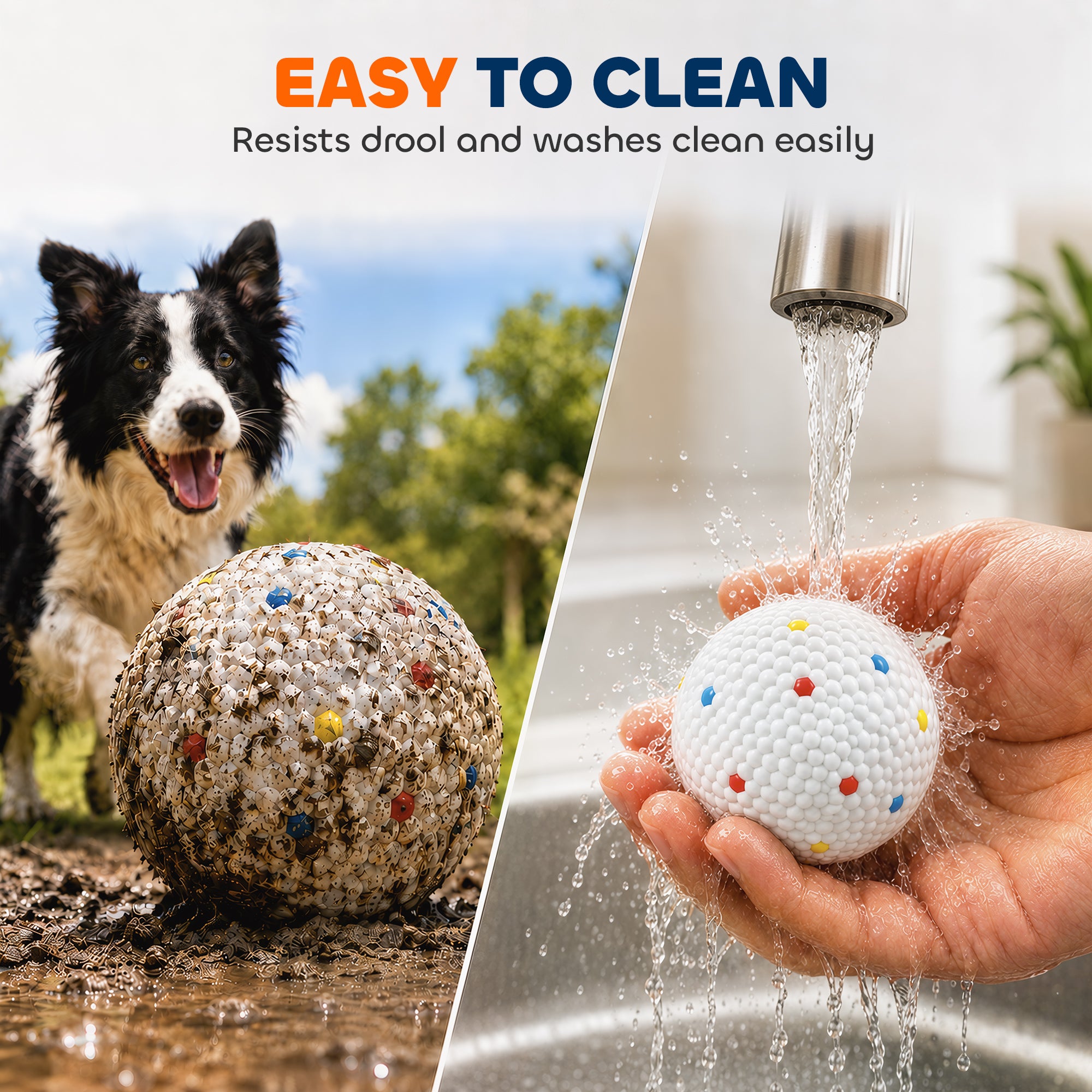 6 Pack Dog Balls Toys Fits Aggressive Chewers, Indestructible Teething and Water ETPU Balls for Throw and Fetch, High Bounce Interactive Toys for Small and Medium Dogs, 5.8cm/2.3Inch