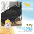Charger l'image dans la visionneuse de la galerie, 42in Foldable Dog Grooming Table, Pet Grooming Table with Adjustable Grooming Arms, Storage Shelf, Two Nooses, 42" x 24" x 61", Black
