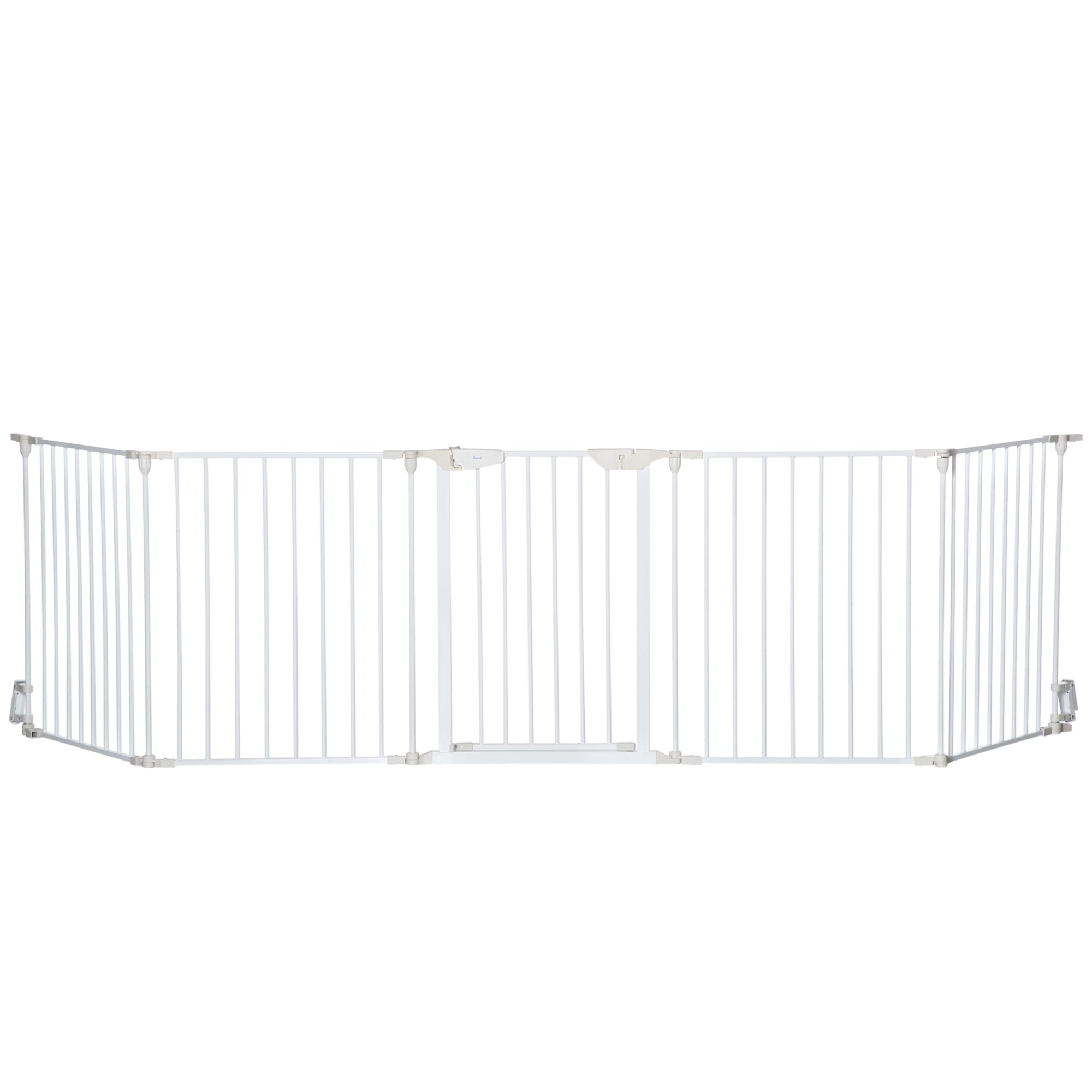 Dog Playpen Indoor, Foldable Pet Fence Puppy Pen for Small Medium Dogs with Door, 5 Panels, 29 Inch Tall, for Stairway, Doorway, Hallway, White