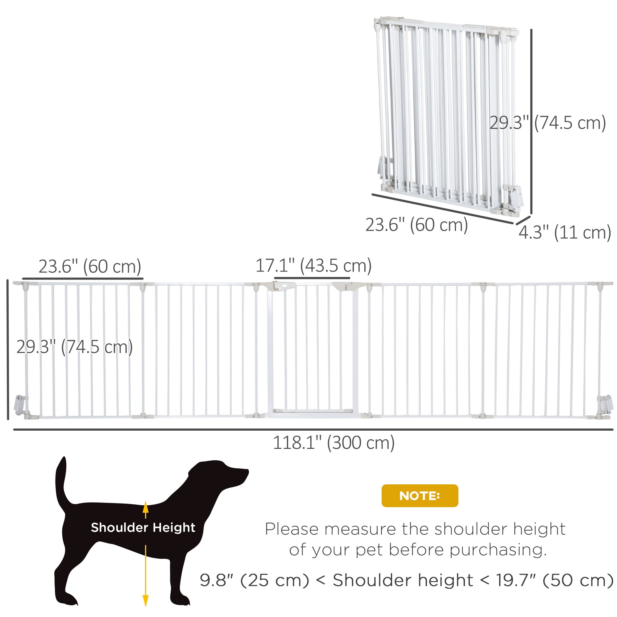 Dog Playpen Indoor, Foldable Pet Fence Puppy Pen for Small Medium Dogs with Door, 5 Panels, 29 Inch Tall, for Stairway, Doorway, Hallway, White