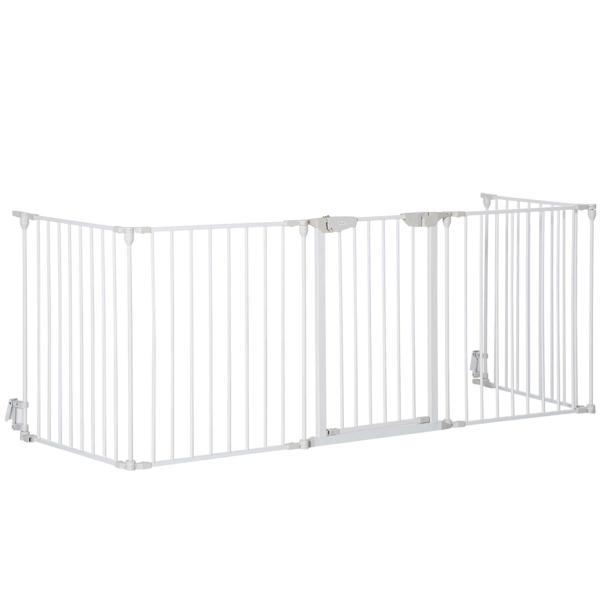 Dog Playpen Indoor, Foldable Pet Fence Puppy Pen for Small Medium Dogs with Door, 5 Panels, 29 Inch Tall, for Stairway, Doorway, Hallway, White