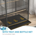 Load image into Gallery viewer, Bird Cage, Budgie Cage, Parrot Cage, with Rolling Stand, Stainless Steel Bowls, Swings, Removable Tray for Small Parrot, Budgie, Lovebird - Grey
