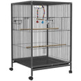 Load image into Gallery viewer, Bird Cage, Budgie Cage, Parrot Cage, with Rolling Stand, Stainless Steel Bowls, Swings, Removable Tray for Small Parrot, Budgie, Lovebird - Grey
