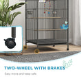 Load image into Gallery viewer, Bird Cage, Budgie Cage, Parrot Cage, with Rolling Stand, Stainless Steel Bowls, Swings, Removable Tray for Small Parrot, Budgie, Lovebird - Grey
