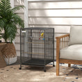 Load image into Gallery viewer, Bird Cage, Budgie Cage, Parrot Cage, with Rolling Stand, Stainless Steel Bowls, Swings, Removable Tray for Small Parrot, Budgie, Lovebird - Grey
