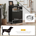 Load image into Gallery viewer, Pet Feeder Station, Dog Food Storage Container w/ Raised Dog Bowls, Hanger, for Food and Water - Black

