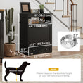 Load image into Gallery viewer, Cat Dog Feeding Station, Dog Food Storage Cabinet, Pet Feeder Container with Raised Bowls and Hanger for Feeding & Watering Supplies, Black
