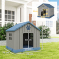 Load image into Gallery viewer, Dog Kennel Outdoor for Medium Dogs, Waterproof Plastic Dog House for Garden, Patio, Indoor Outdoor Pet Shelter with Elevated Base, 85 x 79 x 82 cm, Grey
