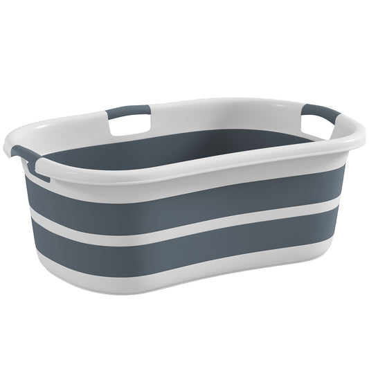 27L Collapsible Dog Bath Tub for Small Dogs & Cats, Portable Pet Bath Tub with Drainage Hole, Space Saving Foldable Puppy Bathtub for Indoor & Outdoor, Grey