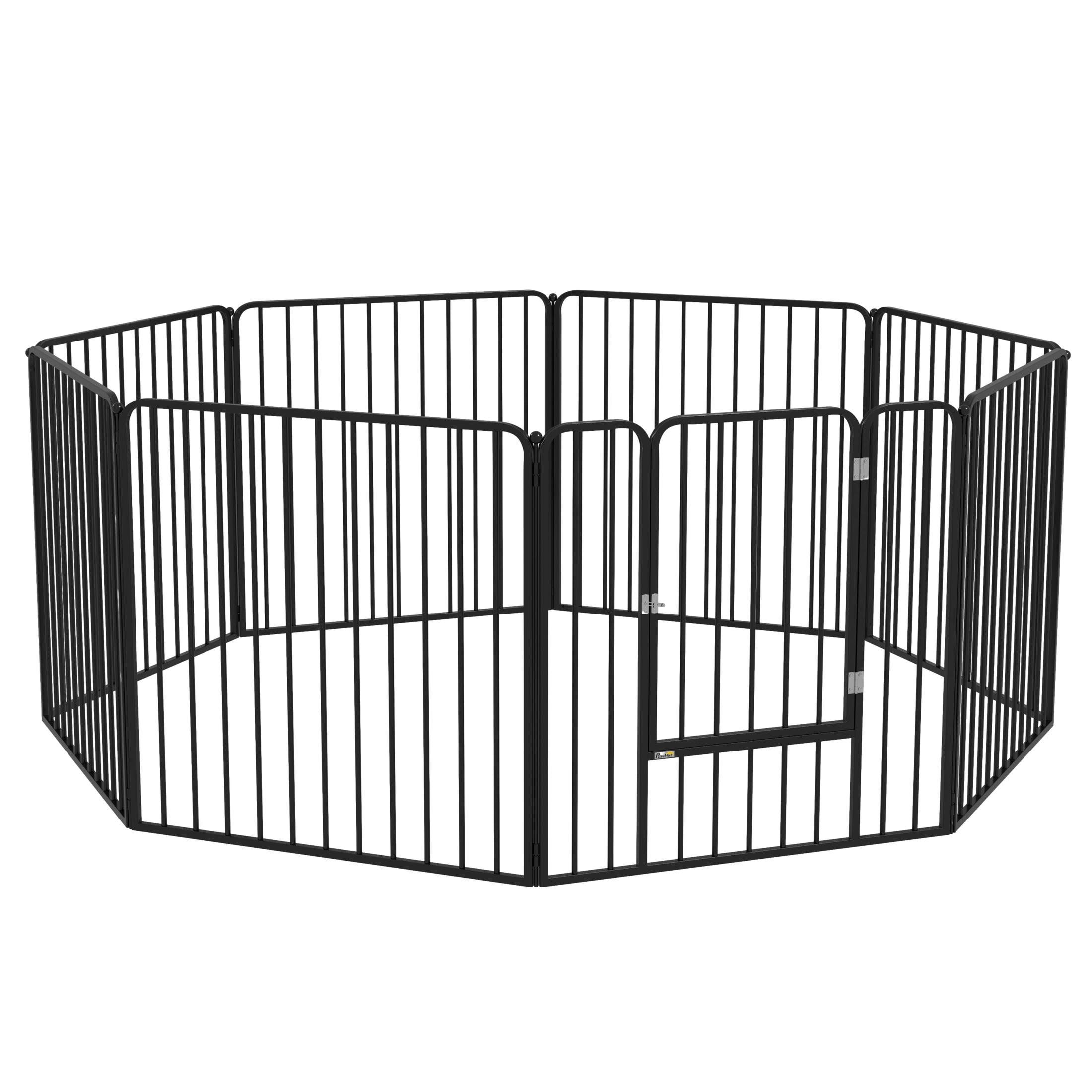 Heavy Duty Dog Playpen, 8 Panels Dog Pen, 60cm Height Pet Playpen Exercise Pen, with Door, for Small Dogs