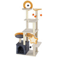 Load image into Gallery viewer, Cat Tower, 63 Inch Cat Tree for Large Cats Adult with Cat Scratching Posts, Cat Condo, Bed, Scratching Board, Cat Toys, Star and Moon Themed Cat Tree for Indoor Cats, Beige
