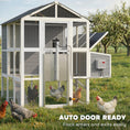 Load image into Gallery viewer, 77" Large Chicken Coop for 6-8 Chickens, Outdoor Wooden Hen House Poultry Cage with Run, 3 Nesting Boxes, Waterproof Roof, Removable Tray, Ramp for Farm Backyard, Gray
