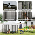 Load image into Gallery viewer, 6' x 6' x 6' Outdoor Dog Kennel, Lockable Dog Run Crate with Waterproof UV-Resistant Cover, Welded Wire Steel Fence for Large Dogs, Silver
