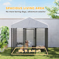 Load image into Gallery viewer, 6' x 6' x 6' Outdoor Dog Kennel, Lockable Dog Run Crate with Waterproof UV-Resistant Cover, Welded Wire Steel Fence for Large Dogs, Silver
