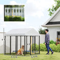 Load image into Gallery viewer, PawHut Outdoor Dog Kennel with Roof, 6' x 6' x 6' Heavy Duty Welded Wire Dog Playpen Enclosure with Escape-proof Lock, UV-Resistant & Waterproof Cover, for Large Dogs, Silver
