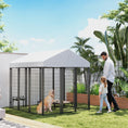 Load image into Gallery viewer, 6' x 6' x 6' Outdoor Dog Kennel, Lockable Dog Run Crate with Waterproof UV-Resistant Cover, Welded Wire Steel Fence for Large Dogs, Silver
