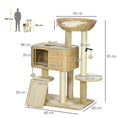 Load image into Gallery viewer, 95cm Cat Tree for Indoor Cats, Cat Tower with Scratching Posts, Ramp, Condo, Toy Balls, Platform, Bed, Ramp - Beige
