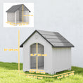 Charger l'image dans la visionneuse de la galerie, Large Plastic Dog House Outdoor Indoor, Water Resistant Puppy Shelter with Base Support, Air Vents, Elevated Floor, for Medium Large Pets, 34.6" L x 31.1" W x 35" H
