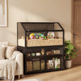 Load image into Gallery viewer, Hamster Cage with Storage Cabinet, Small Animal Cage with Easy View Acrylic Panels and Openable Top, Large Guinea Pig Habitat for Rat, Hedgehog, Gerbil, 41" x 16" x 40" H, Black
