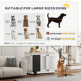 Load image into Gallery viewer, 39in Dog Crate Furniture, Dog Cage End Table with Three Doors, Blackboard, Non-slip Foot Pads, Dog Cage for Middle and Large Dogs, White
