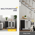 Load image into Gallery viewer, 39in Dog Crate Furniture, Dog Cage End Table with Three Doors, Blackboard, Non-slip Foot Pads, Dog Cage for Middle and Large Dogs, White
