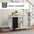 Load image into Gallery viewer, 39in Dog Crate Furniture, Dog Cage End Table with Three Doors, Blackboard, Non-slip Foot Pads, Dog Cage for Middle and Large Dogs, White
