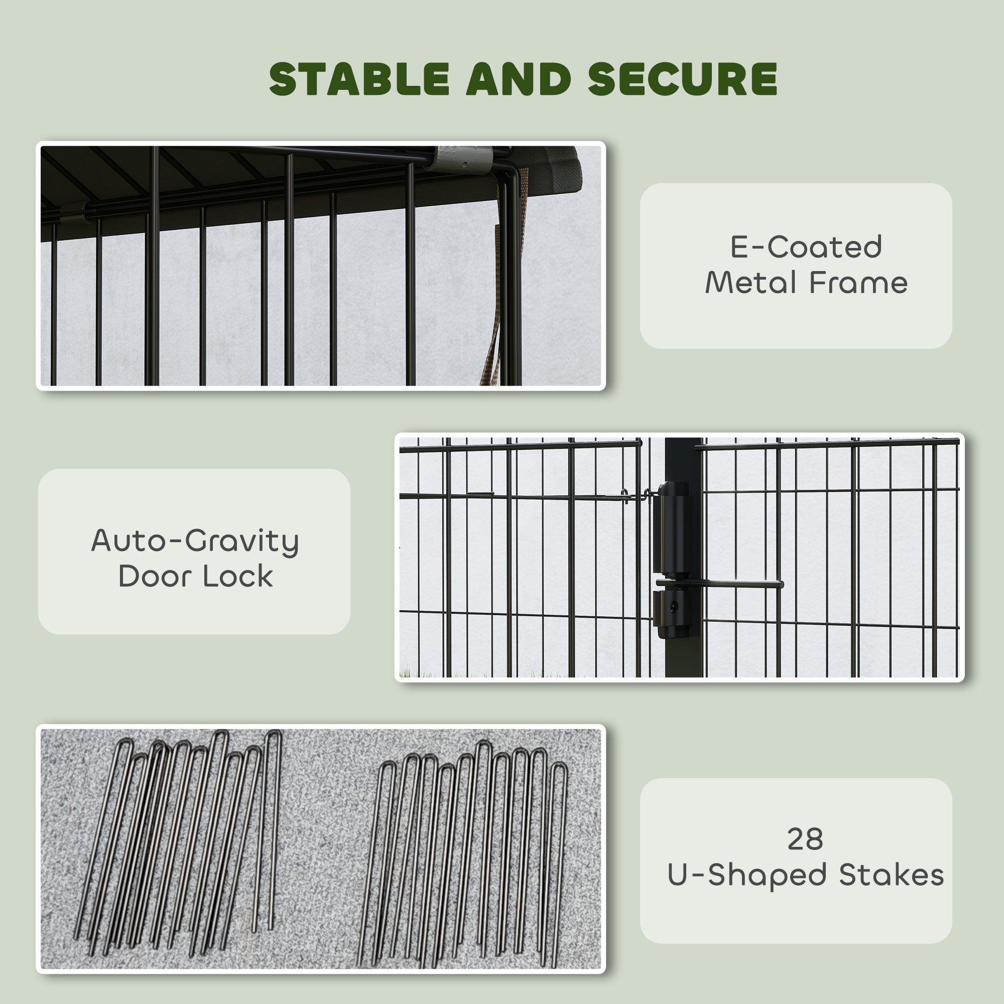 Metal Chicken Coop, Large Chicken Run with Water-Resistant & Anti-UV Cover for 7-9 Hens, Outdoor Hen House Rabbit Hutch with 10 Doors for Duck, Small Animal, for Backyard, 21' x 3.5' x 3.6'
