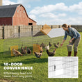 Load image into Gallery viewer, Metal Chicken Coop, Large Chicken Run with Water-Resistant & Anti-UV Cover for 7-9 Hens, Outdoor Hen House Rabbit Hutch with 10 Doors for Duck, Small Animal, for Backyard, 21' x 3.5' x 3.6'
